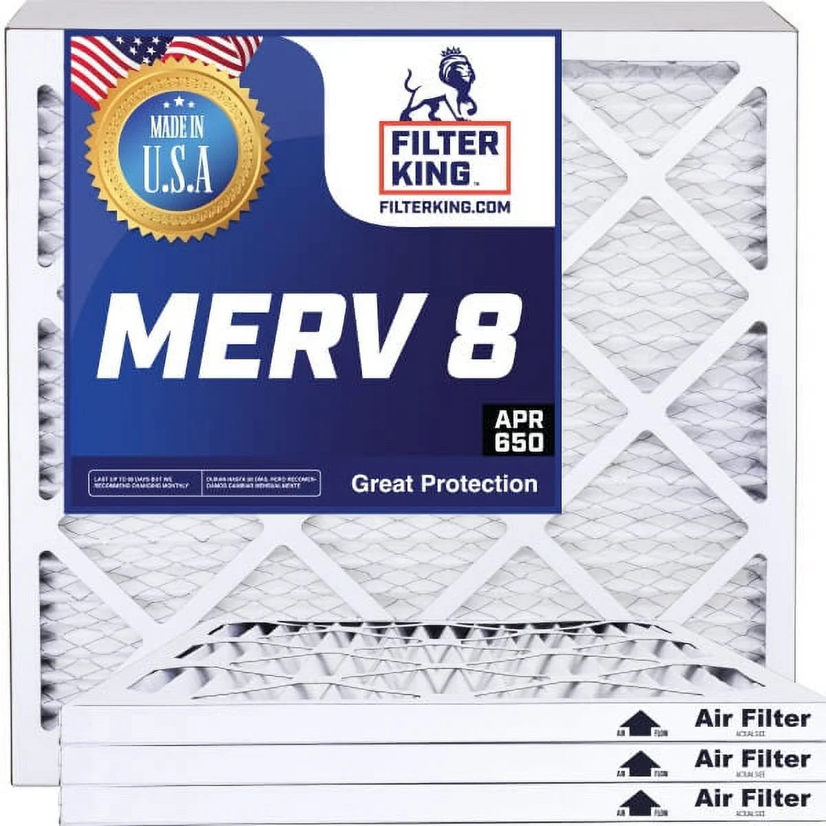 4-PACK 9x60.5x1 9 Size: King x | HVAC IN A/C Air MERV 8 60.5 .75" Filter Actual MADE USA Filters Furnace | | x | Pleated Filter