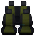 Green 2007-2010 Wrangler Bench Hunter Covers:Black Fits Seat Front JK 2-Door Jeep Cotton Rear and & T247-Designcovers Solid -