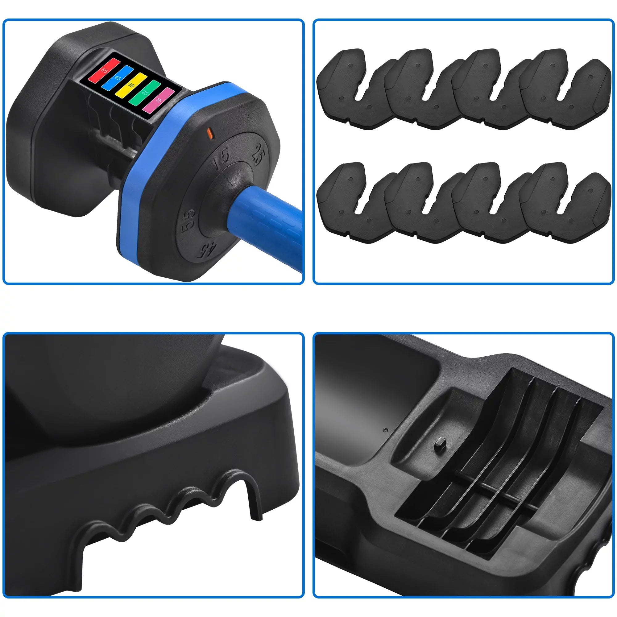 Suitable 55lb Handle, x2 Dumbbell Full by of with Adrinfly Tray, Dumbbell Adjust with - Adjustable Set Fast Anti-Slip Fitness Turning Weight for Exercise Workout Handle Dumbbell Body 2