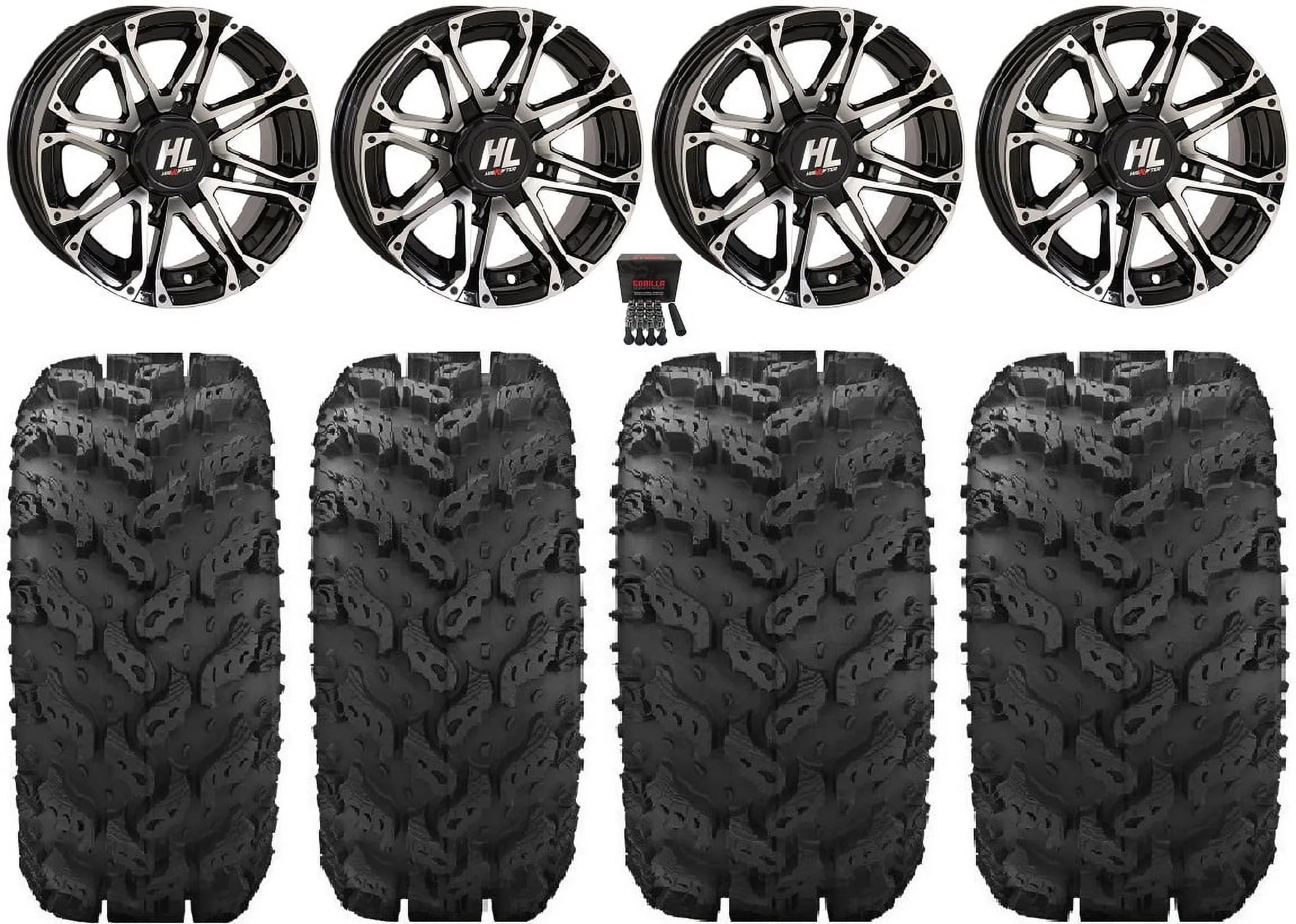 High Teryx Mule 26" 14" HL3 Kawasaki Tires Wheels Lifter Reptile Machined