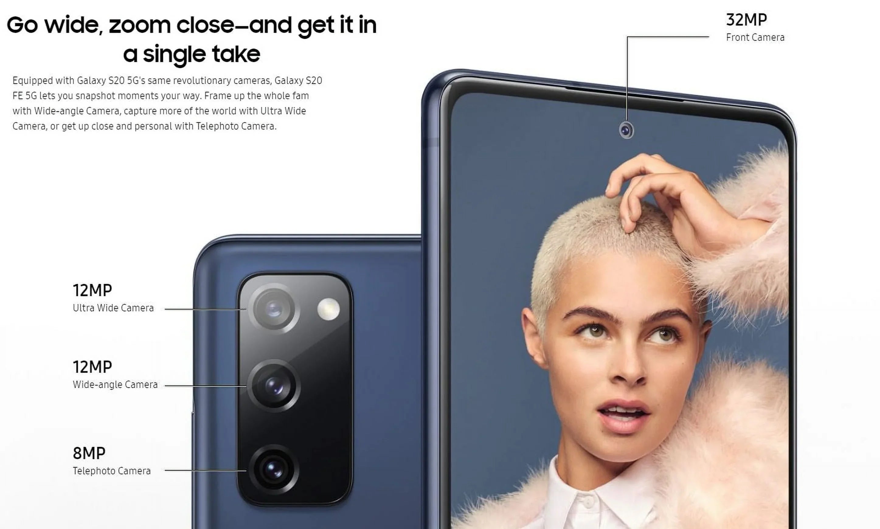 5G camera MP 5G Galaxy S20 - - Internal MP, pixels navy OLED microSD 3x 8 6 Hz) - cameras RAM 6.5" smartphone 1080 - 2400 MP, 128 - 12 Samsung slot display / - - MP rear 12 FE (120 GB GB - x cloud Memory front 32 -