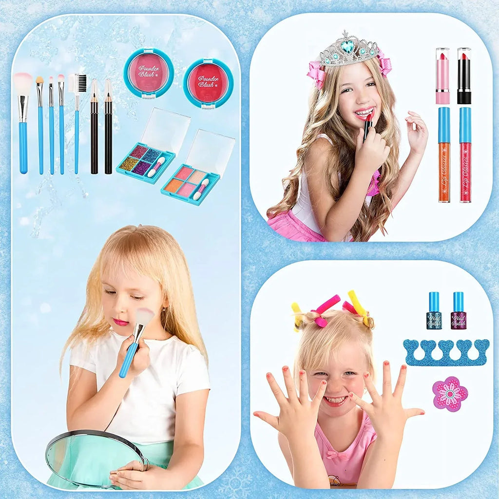 Makeup Kids 4 Cosmetic Old Makeup with Girls, 12 8 Girl Kit Makeup Children 11 Girls Play Case 9 Princess Real Washable for Kids, for 10 Kit 5 Makeup for Set 3 Girl, Birthday 7 for Toys Years 6