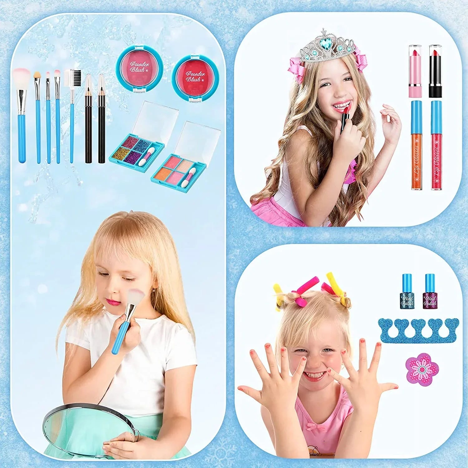 Makeup Kids 4 Cosmetic Old Makeup with Girls, 12 8 Girl Kit Makeup Children 11 Girls Play Case 9 Princess Real Washable for Kids, for 10 Kit 5 Makeup for Set 3 Girl, Birthday 7 for Toys Years 6