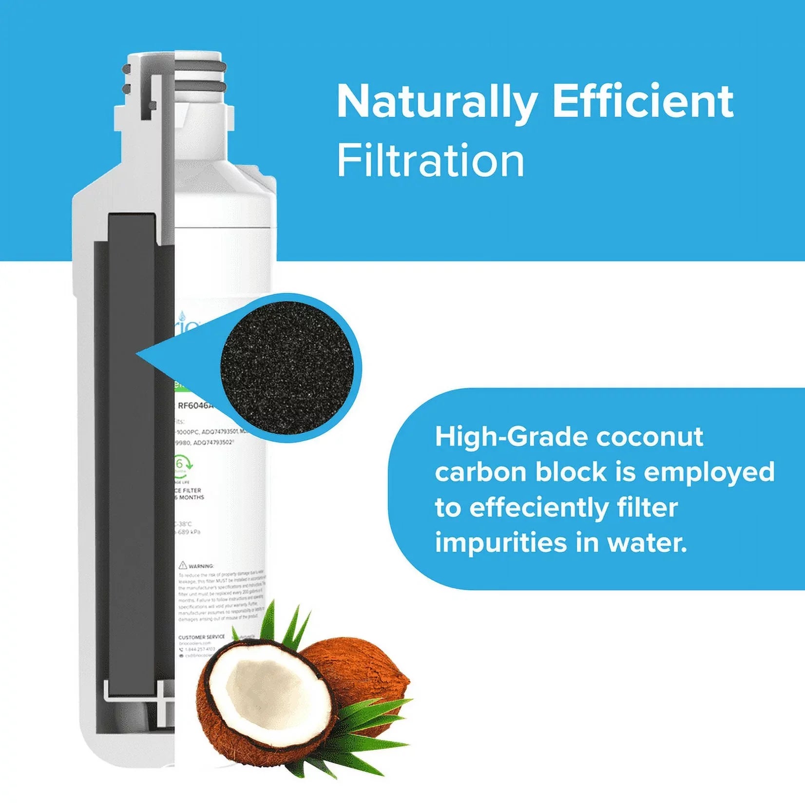 Compatible LT1000PCS, Brio Filter Pack Water With Replacement LGLT1000P, Refrigerator LT-1000PC 3 LT1000PC,