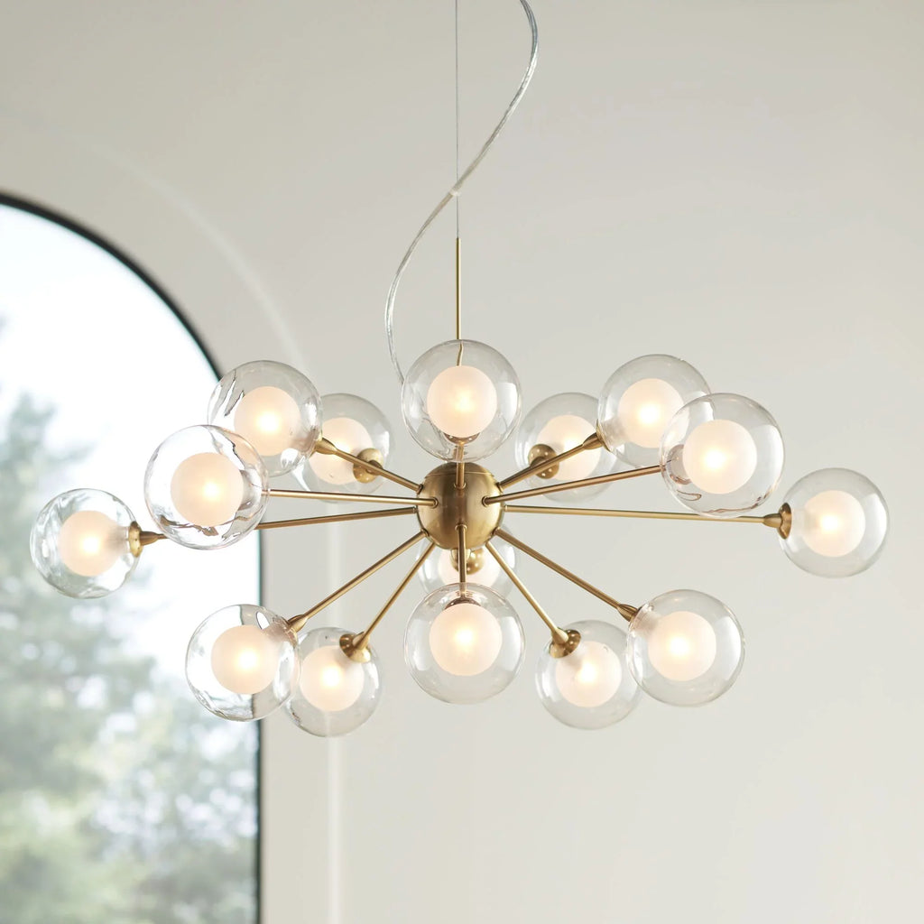 for Room Fixture Euro Antique Dining Shade Spheres Chandelier Kitchen Wide Sputnik Mid Possini Brass 15-Light 30" Island Design Century Modern Glass
