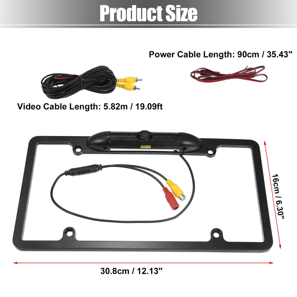 Backup View Wide 12V Universal Angle Camera for IP68 Vision Rear DC License Backup Plate Waterproof 480P Camera Car