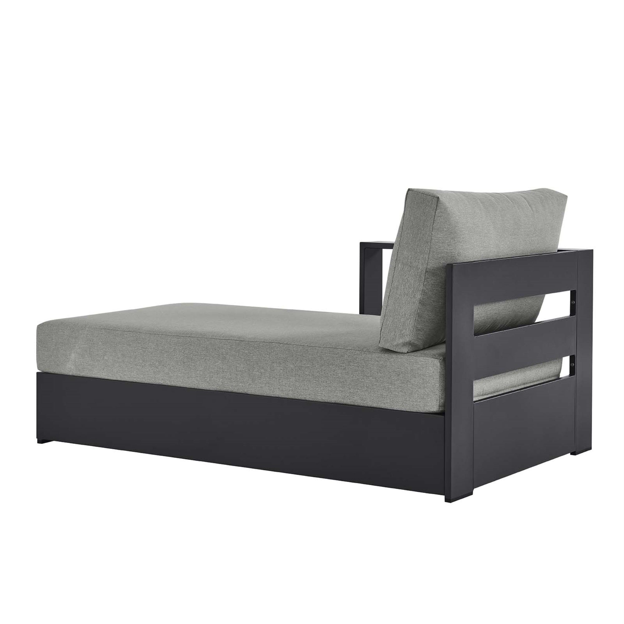 Modway Left-Facing Powder-Coated Gray in Tahoe Gray Aluminum Outdoor Chaise Patio Lounge Modular