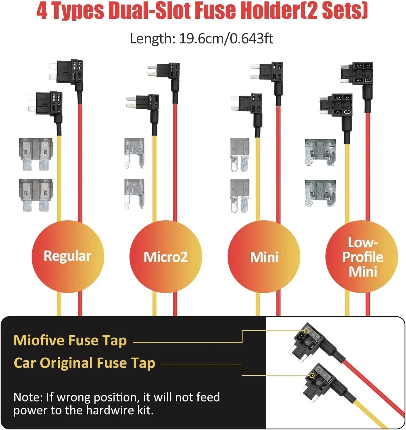 5V/2.4A Kit for Kit Cam to ro Hardwire 12V-24V Kit, Dashcam USB Wire 11.5ft w/Fuse Dash Converts Hard