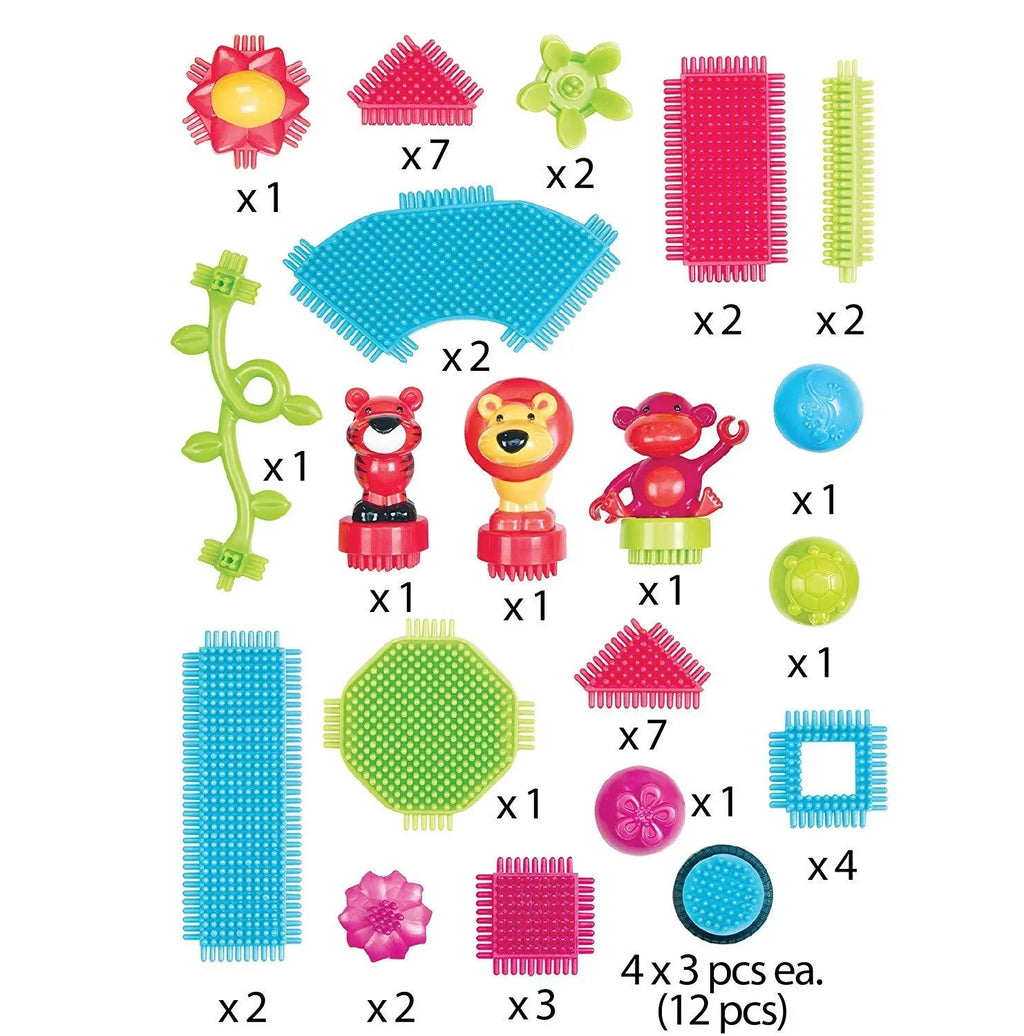 Toys 54Piece Creativity Blocks A Blocks Toy - Sensory Toys The - & Kids Battat In Yr Tube Jungle - 3D 2 Adventures STEM Blocks - by for Bristle - Dexterity for Building Bristle Official