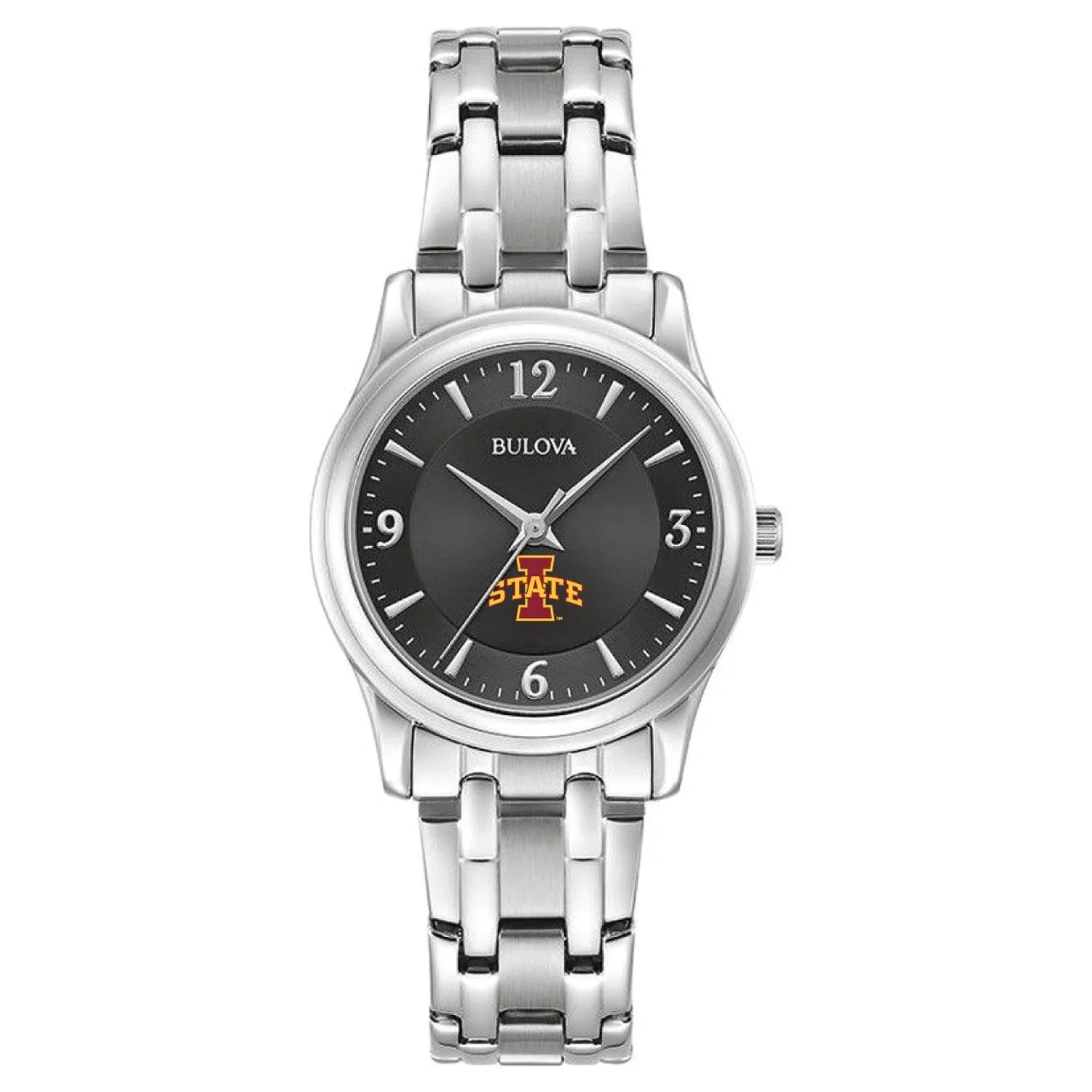 Cyclones Women's Iowa Steel Watch Stainless Corporate Black Collection State Bulova