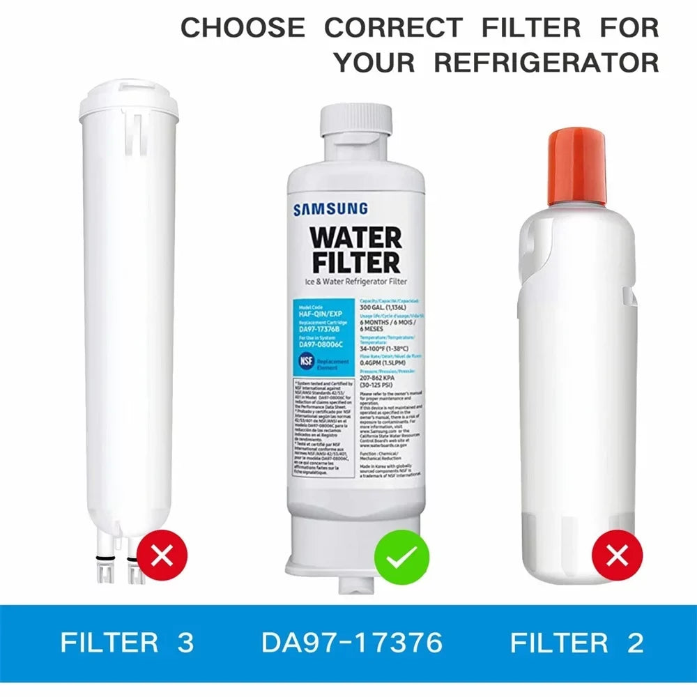 HAF-QIN, Pack DA97-17376B Refrigerator DA97-08006C Replacement Water 3 BRF365200AP/AA, Filter HAF-QIN/EXP,