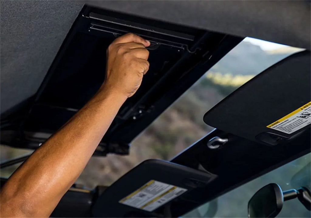Cover Style Top Wrangler 990235 Diamond Trailview Rear 2007-2018 For by Black Tonneau Rampage RealTruck Jeep Soft With 2 Door,