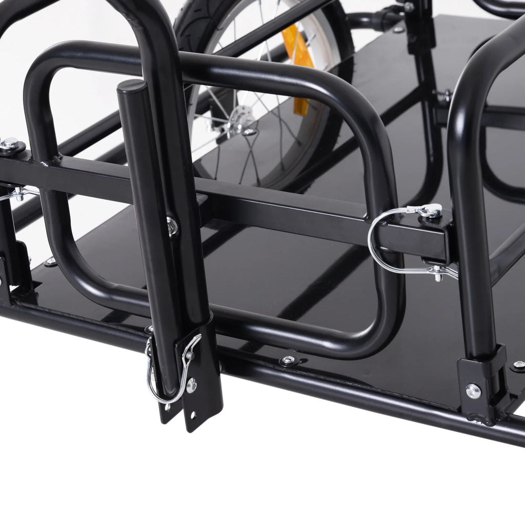 Bike Post Trailer to up Aosom Black Folding Seat Cargo Cart Hitch- Lbs. 88 with