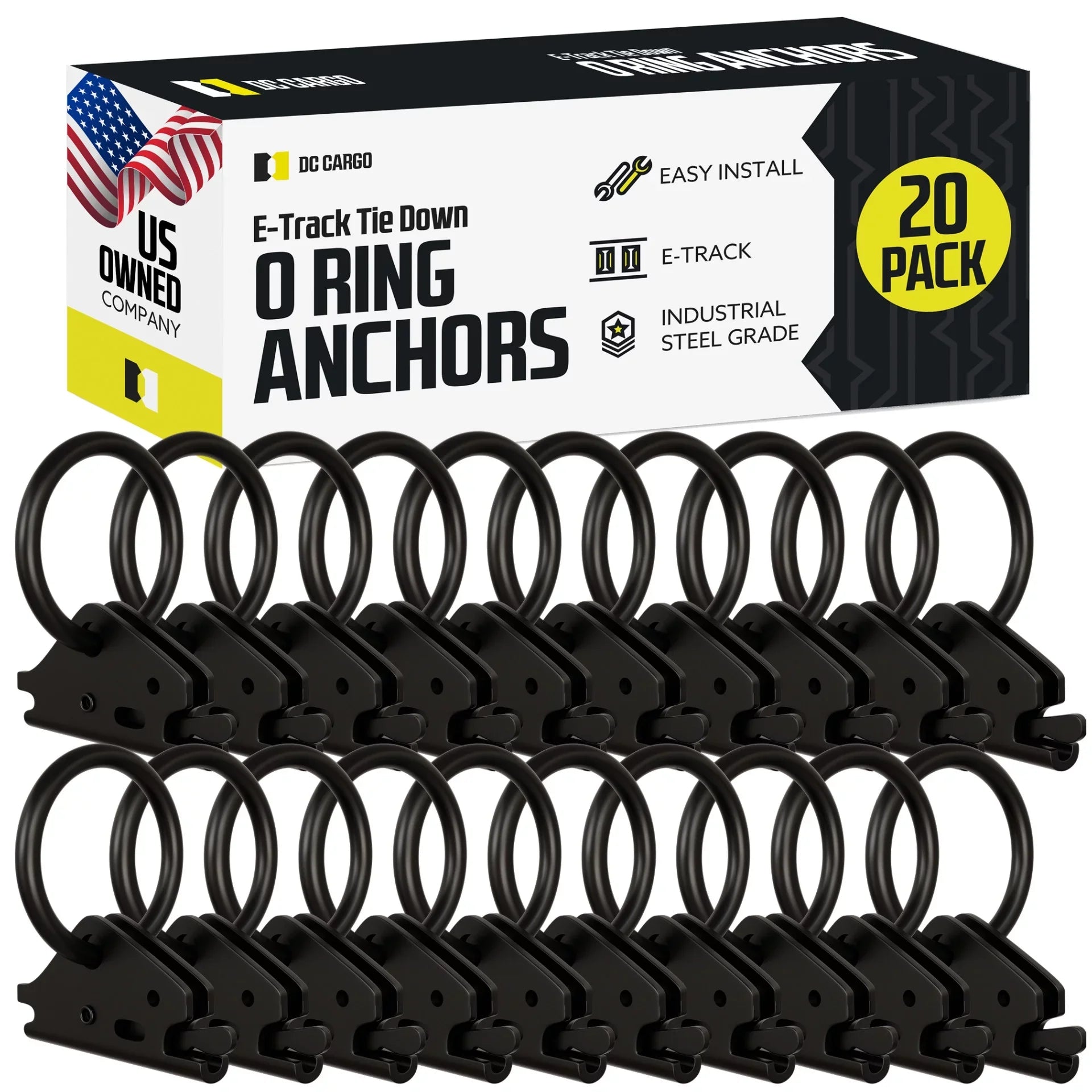 to Track Steel, O E Ring in Cargo E-Track "20 Trailer, Rails Truck, Loads Tie-Down ETrack Tie Van, Pickup" System Anchors Fittings, Down Spring w/ Enclosed/Flatbed TieDown