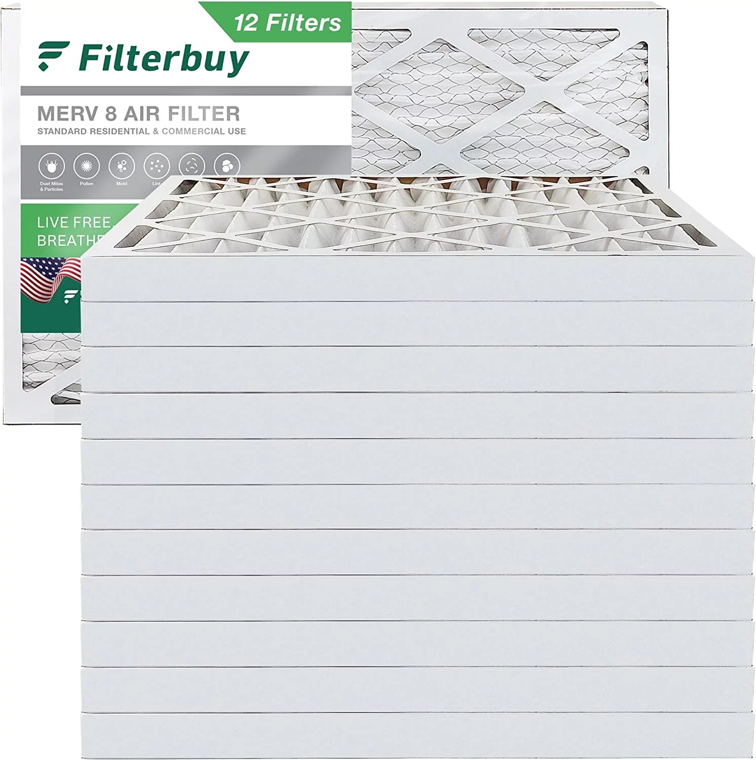 HVAC Pleated 15x30x2 Filters Furnace (12-Pack) Air AC Filterbuy MERV 8