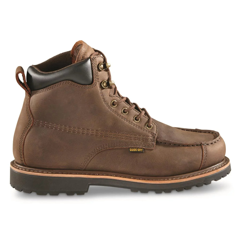 Guide Work Rugged Pull-On Boots Leather Moisture Timber Mens Gear Insoles, Waterproof Boot Shoes, Ankle Wicking Chukka