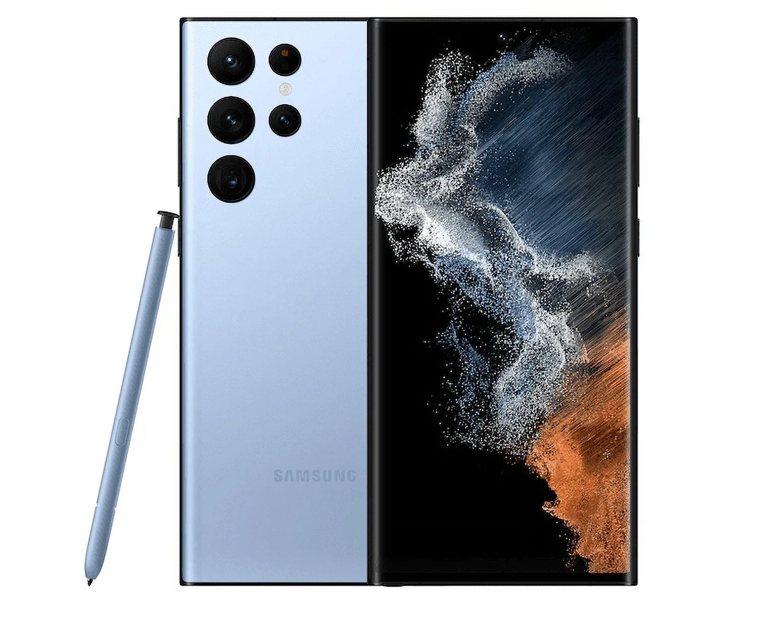 Samsung Cellphone Box S22 Blue) 5G (Sky Galaxy Factory Open Unlocked 256GB Ultra S908U1