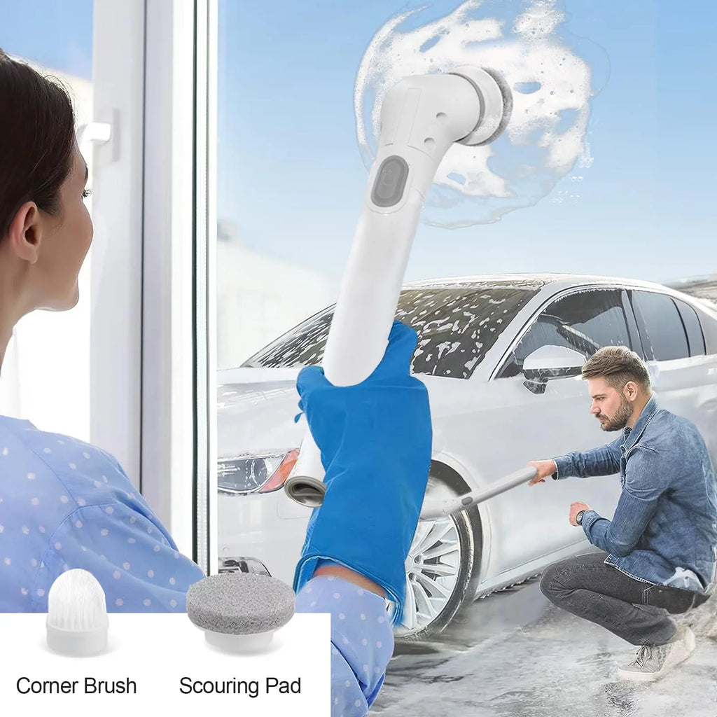 for Replaceable Spin 6 Tile, Cleaning Cordless Brush, Fixdono Bathtub, Heads Floor Scrubber, Scrubber Bathroom Electric Cleaning