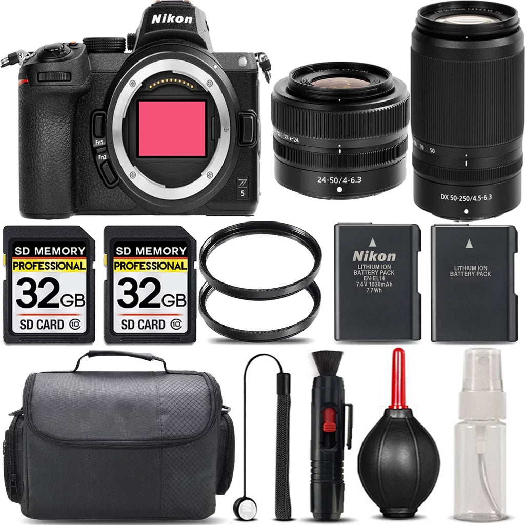 '+ Mirrorless Nikon International UV 24-50mm VR Lens + + Backup + Filter + f/4.5-6.3 64GB f/4-6.3 Battery + Version - 50-250mm Z5 Lens Kit Cleaning with Case Storage