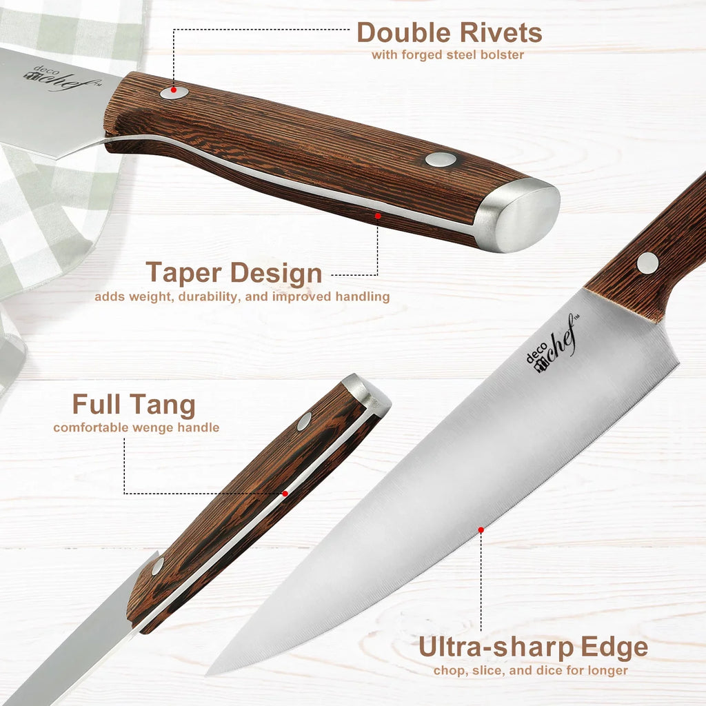 Handles Piece Chef Knife Shears Kitchen Deco Kitchen Wood More Chef Cleaver Set 16 and Knife