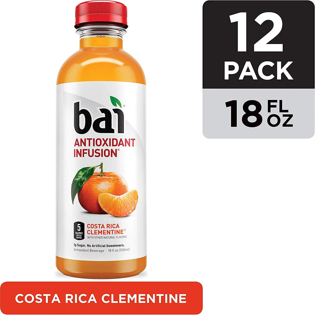 18 Rica Ounce Bai Clementine, Drinks, Antioxidant 12 Costa count Bottles, Fluid Infused Water, Flavored
