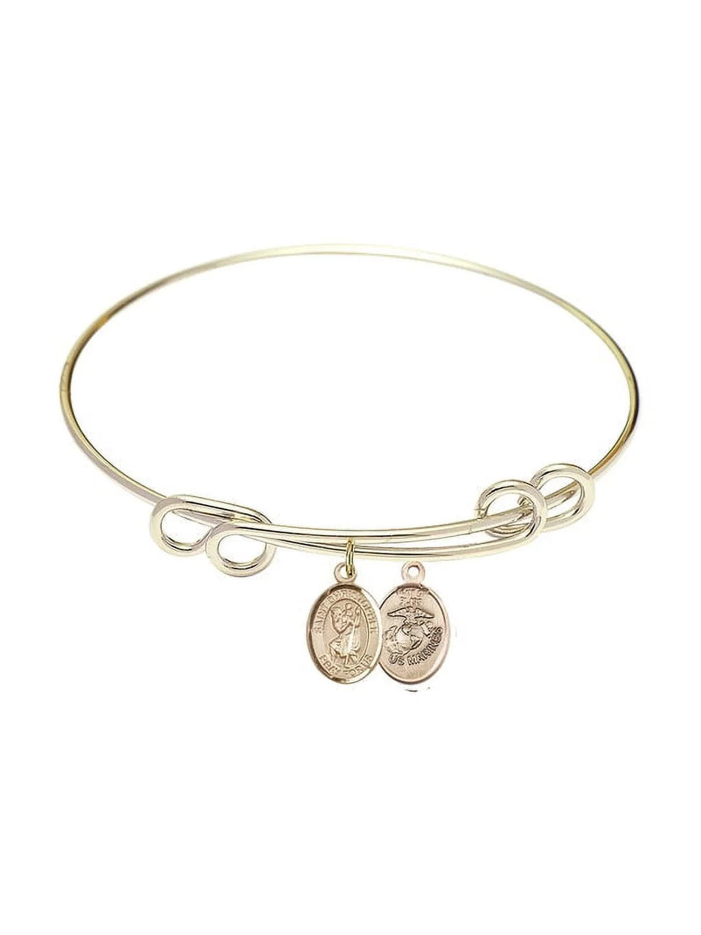 Bracelet Loop Christopher / St. Marines w/ Bangle inch 1/2 8 Double Round Gold-Filled in