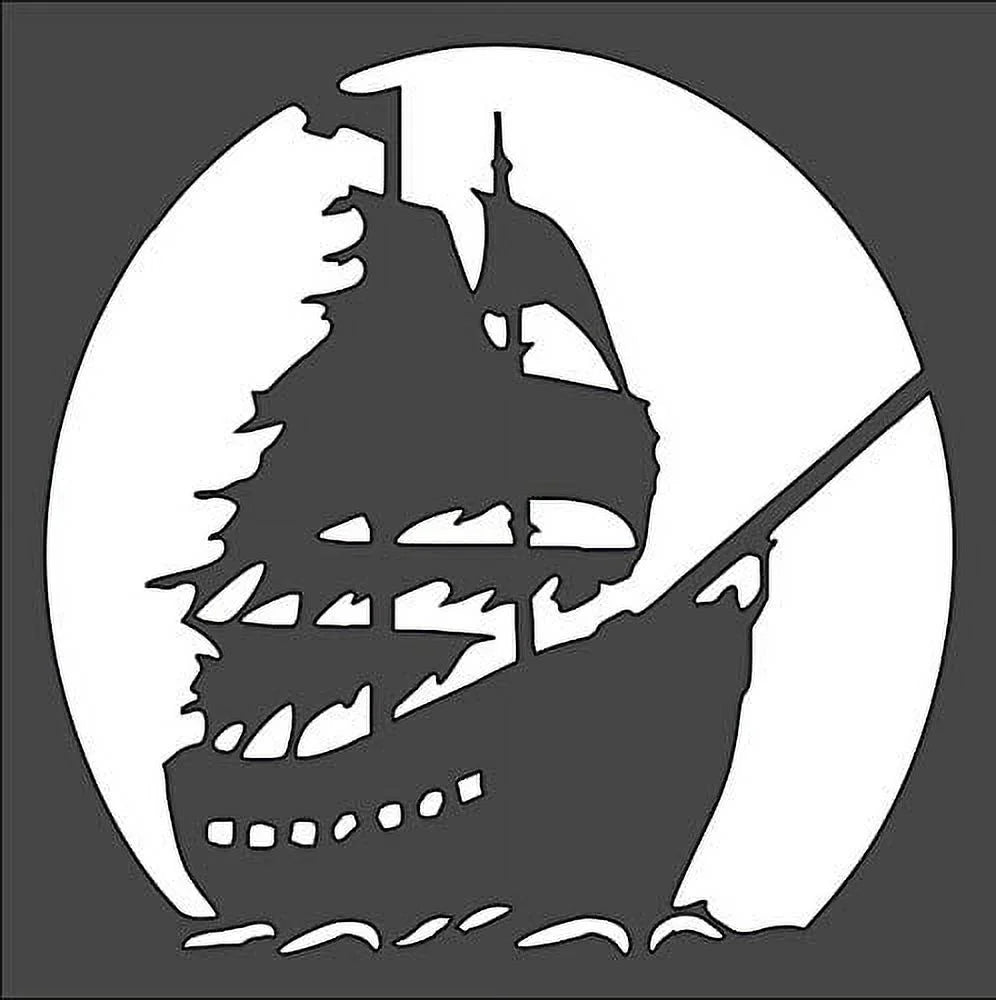 Pirate Ship for Flexible Reusable, Plastic for Clear Ideal Airbrush - Logo Sturdy, Arts Crafts Painting, and and Stencil Drawing - Scrapbooking,
