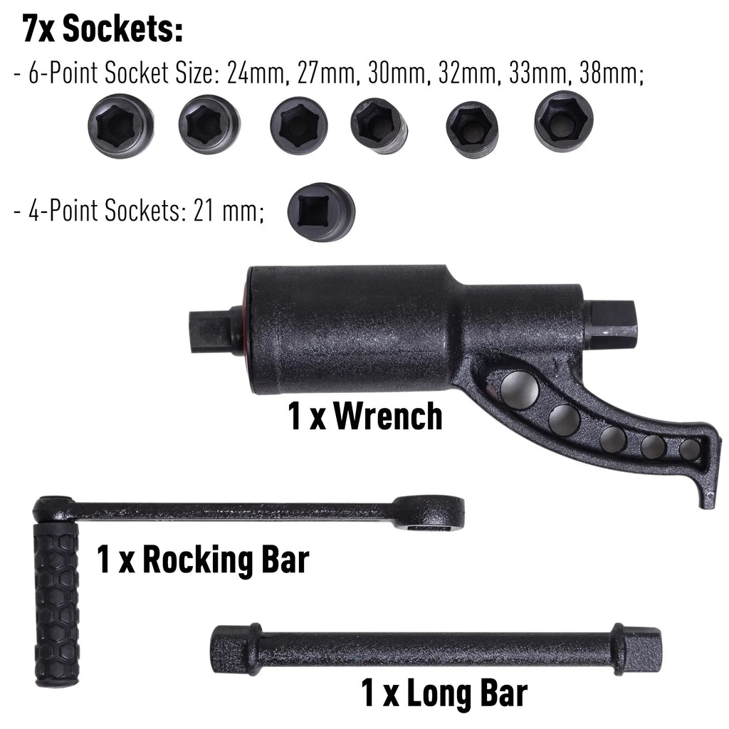 DURHAND Lug Wrench Set Labor W/7 Saving Torque Multiplier Nut Cr-V Socket