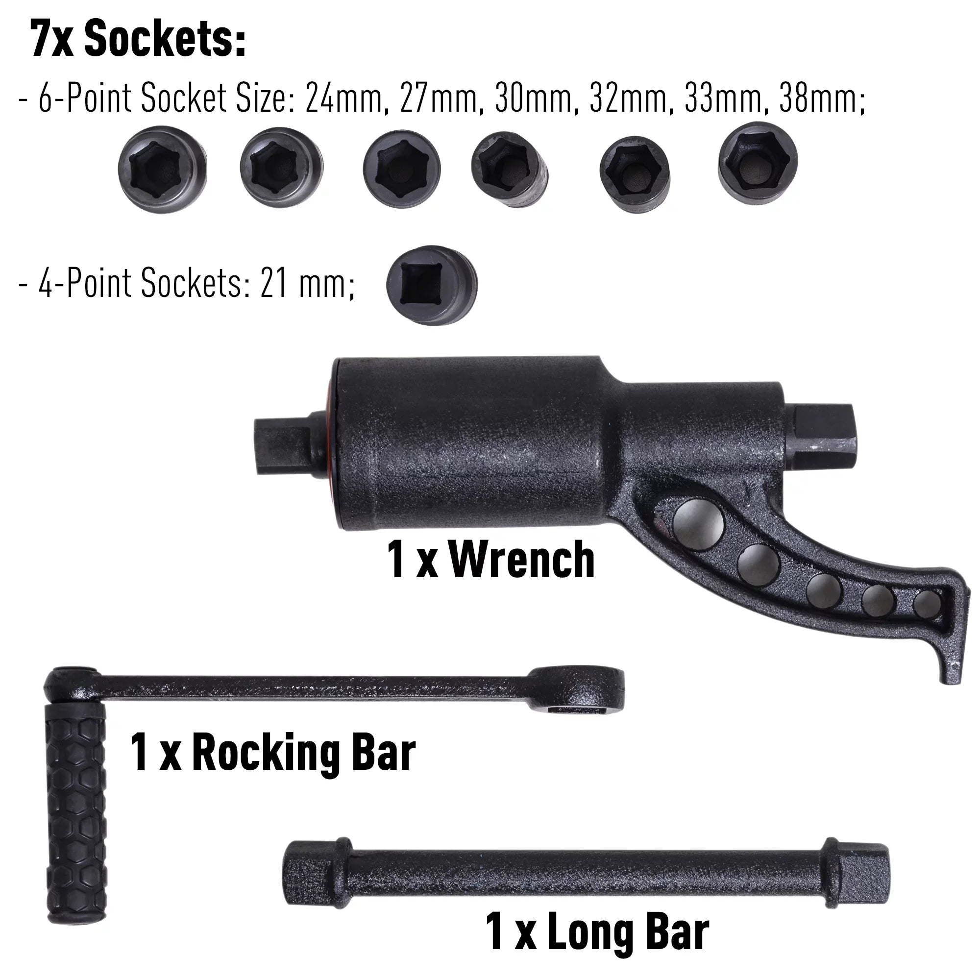 DURHAND Lug Wrench Set Labor W/7 Saving Torque Multiplier Nut Cr-V Socket