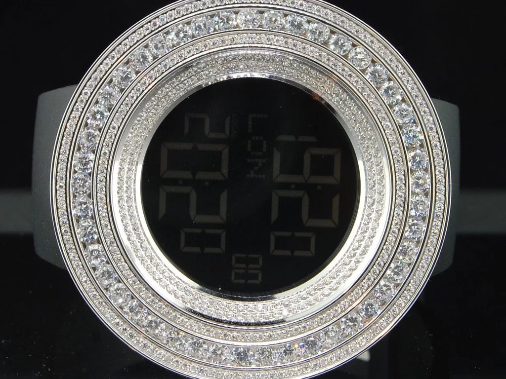 JoJino KC Mens ct Rodeo White Simulated Com Techno Joe Custom Diamond 15 Watch