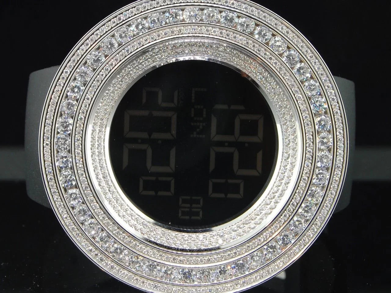 JoJino KC Mens ct Rodeo White Simulated Com Techno Joe Custom Diamond 15 Watch