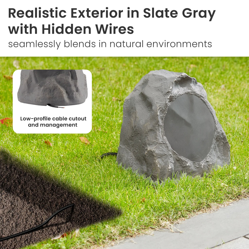 Pool Slate Set Garden 12R8SG Rock 12 for Yard Theater Solutions Deck Speaker Outdoor 8" Spa