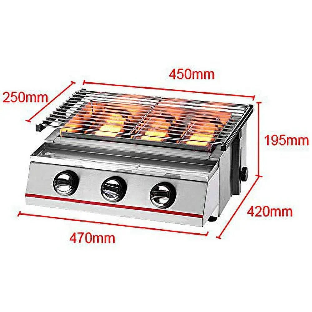 with Gas Propane Outdoor Efficient Vertical Gas Steak,Ribeyes,Picnic,BBQ Infrared Burner Steel Steak Grill - Cooking,Stainless for Heating Propane Grill,Perfect Single Portable Grill