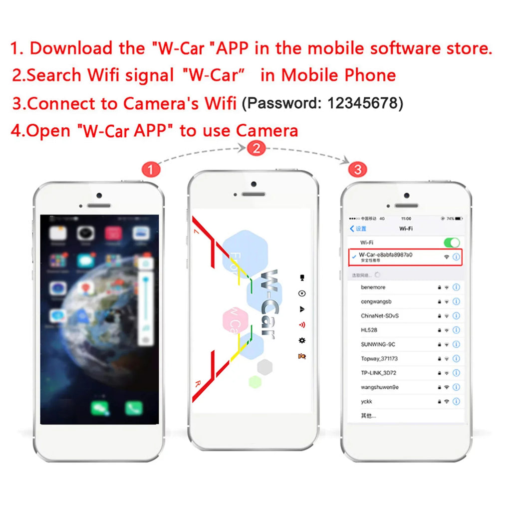 with Wireless Vision, Vehicles Camera Backup Night and WiFi for Reverse Automobiles Suitable Commercial LED