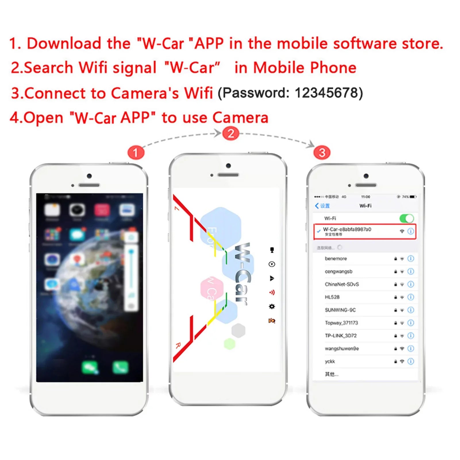 with Wireless Vision, Vehicles Camera Backup Night and WiFi for Reverse Automobiles Suitable Commercial LED