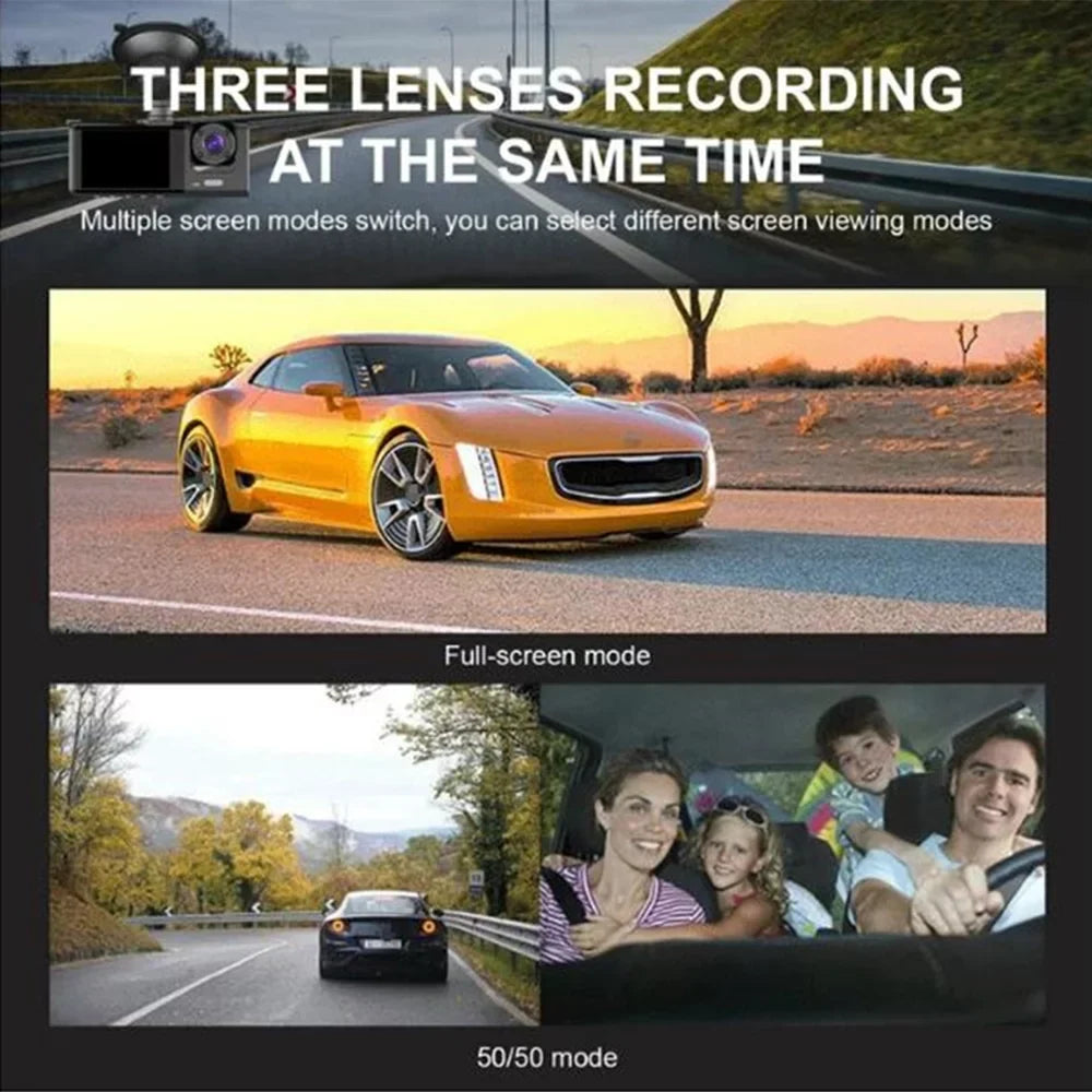 Video Cameras HD in Motion ALLTIMES Cable Cam Car Loop Screen, Detection, Recorder, Recording, Car and IPS Dash Front Charger with 2" 1 G-Sensor, 1080HD Interior Display 3 Rear