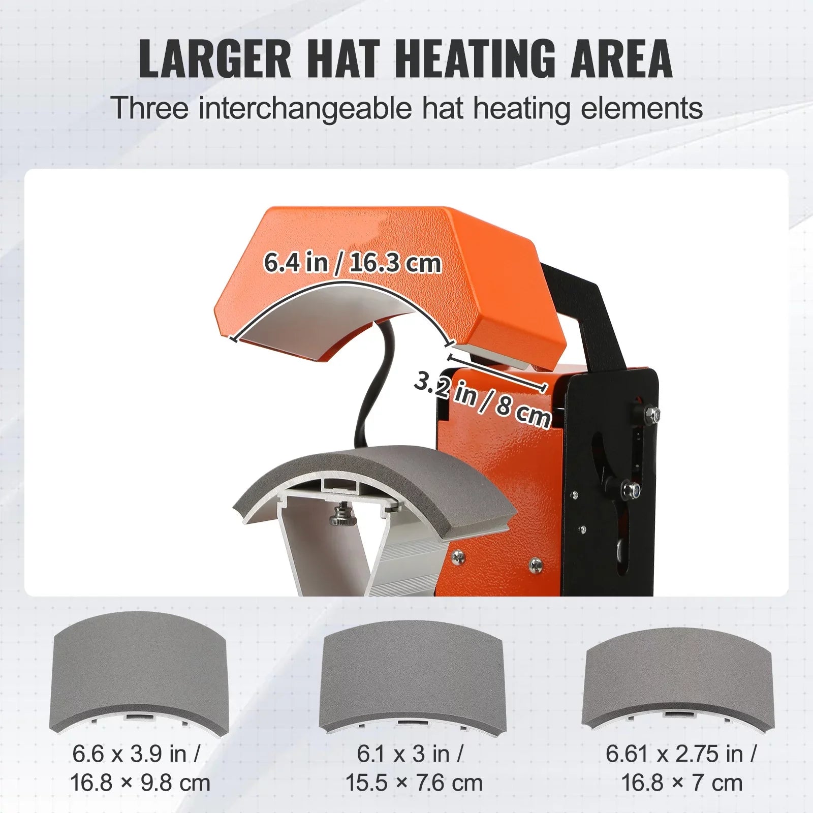 Automatic "Clamshell Machine, Knob-style with Heating & Transfer, BENTISM Release Pads Control 3-in-1 Cap Panel, Heat 3pcs Digital 6.4"x3.5 Press Sublimation Replaceable Auto Press, Press Heat Hat