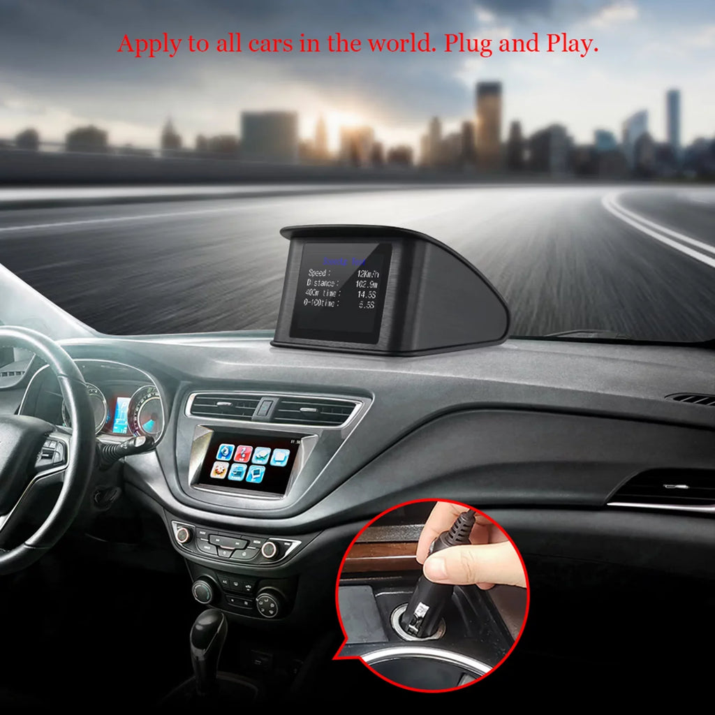 Clock HUD Smart Altitude, with Pinnaco Display Universal Voltage, Cars GPS - for Up Head Speed,
