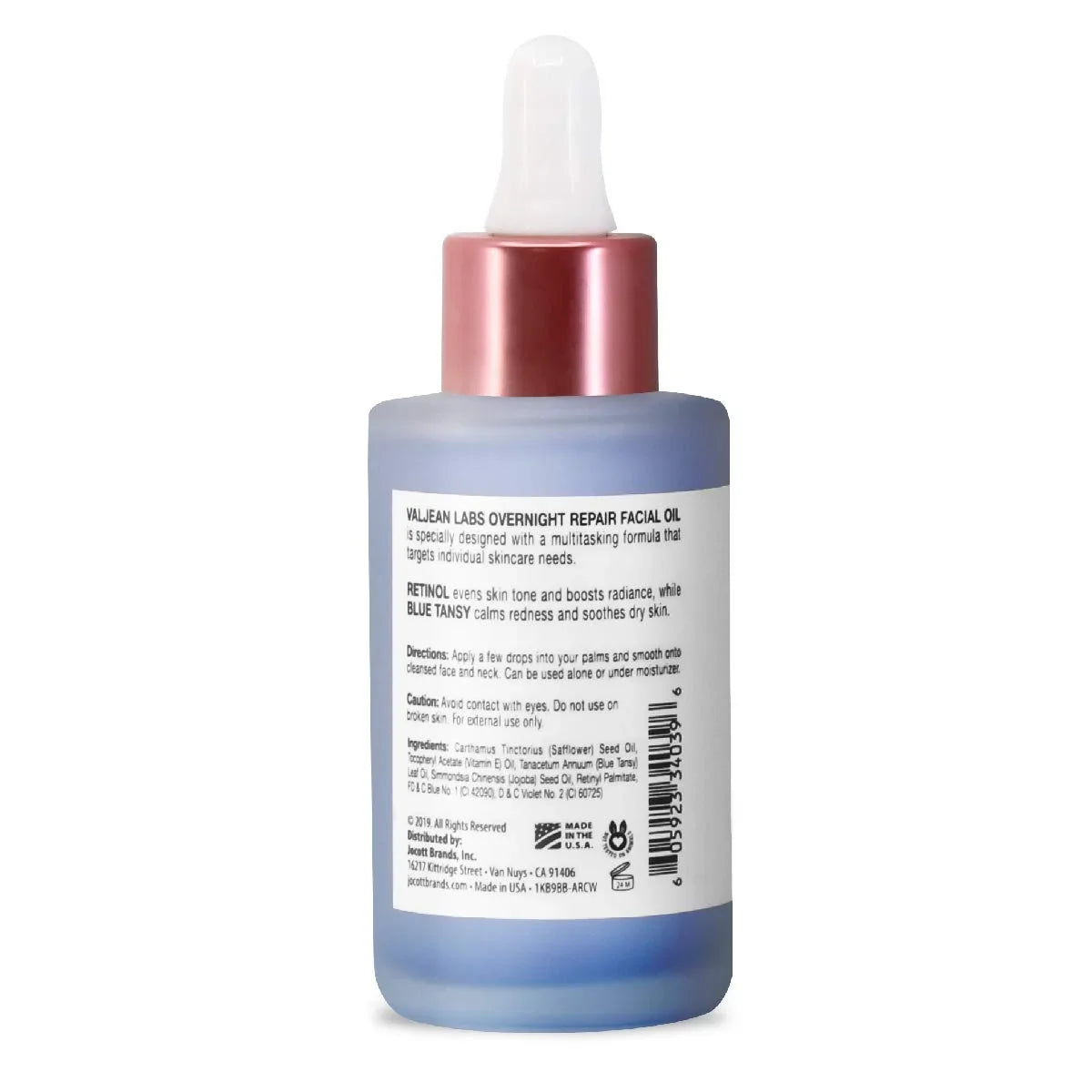 Repair Oil Labs Valjean Blue Soothe - Facial and to Overnight - Redness Calm Tansy Helps Cruelty Skintone, Free, and Even Retinol Vegan(1.83 oz)