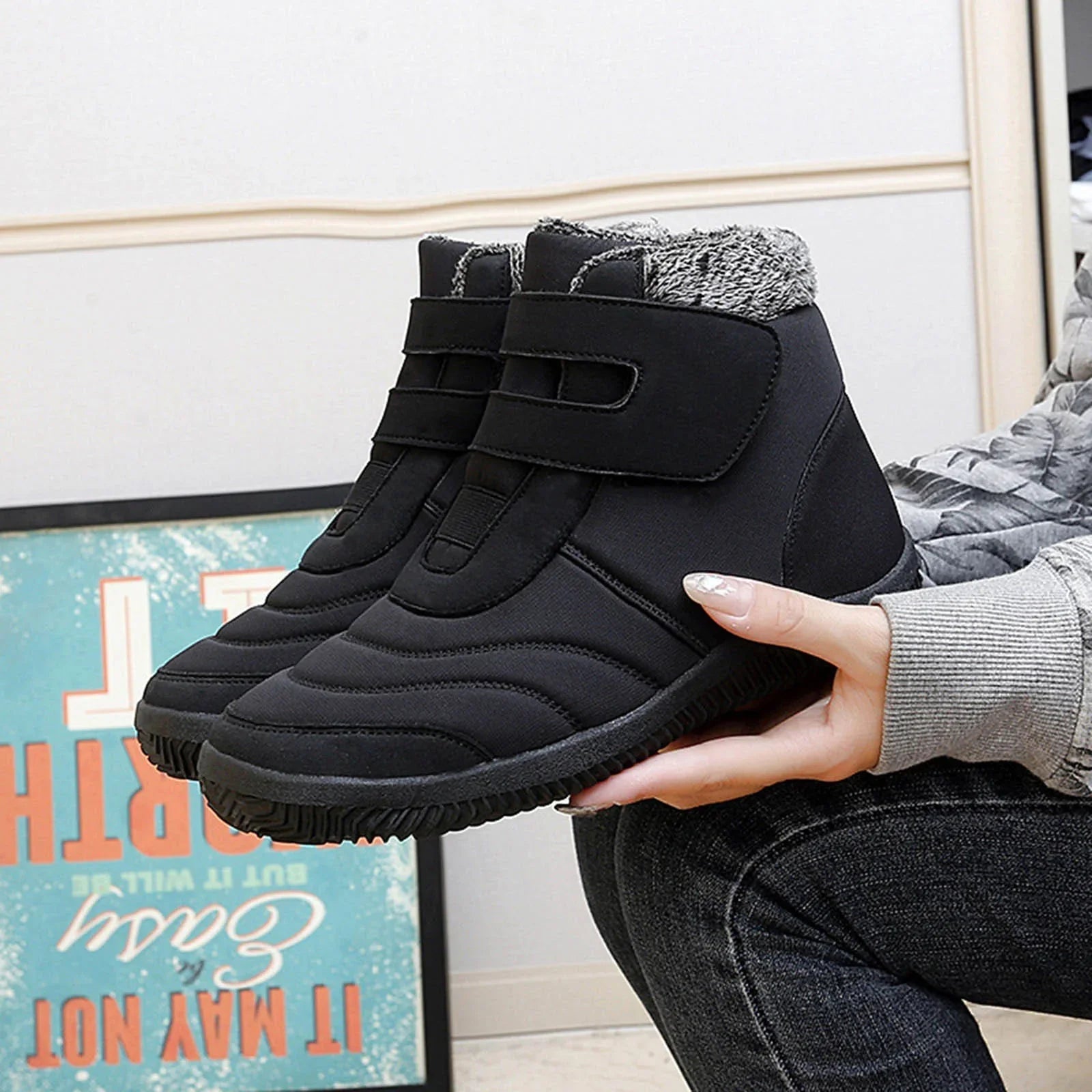 Fashion 12 Boots Size Outdoor Women Water Proof Cotton Boots Winter for Plus Casual Boots Women's Size 12 Wide Top Women's Thickened Women Warm Snow Boots Snow Snow Snow High Winter Cotton Boots Width