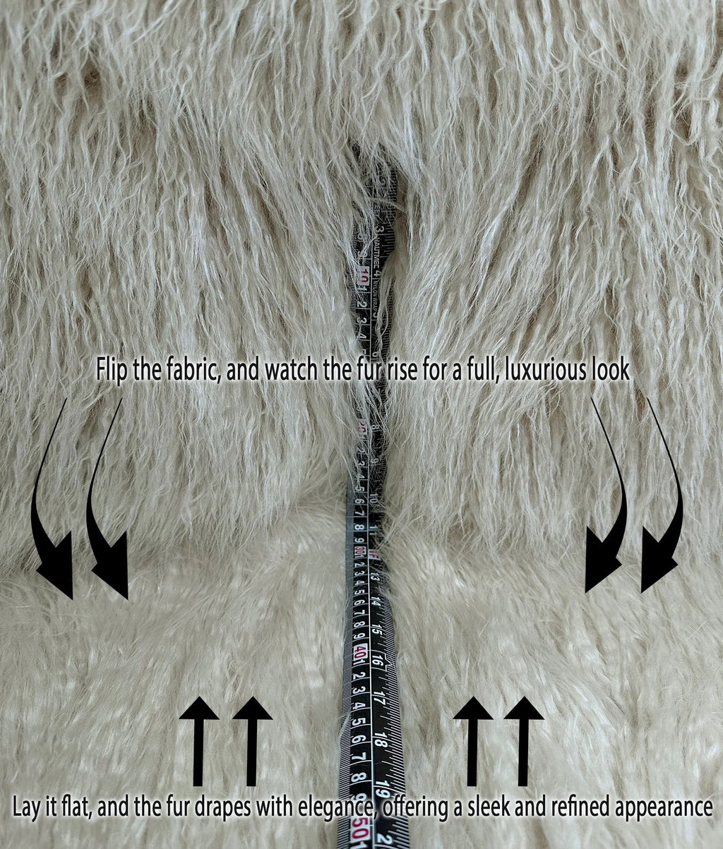 Fire Wide Yard Sewing 2.3oz by LONG Retardant Japanese 3.5" Craft, Yard Continuous / Cosplay Sold CURLY Yak (Latte Pile Fake Per 58" Yarn Cream) FUR Faux