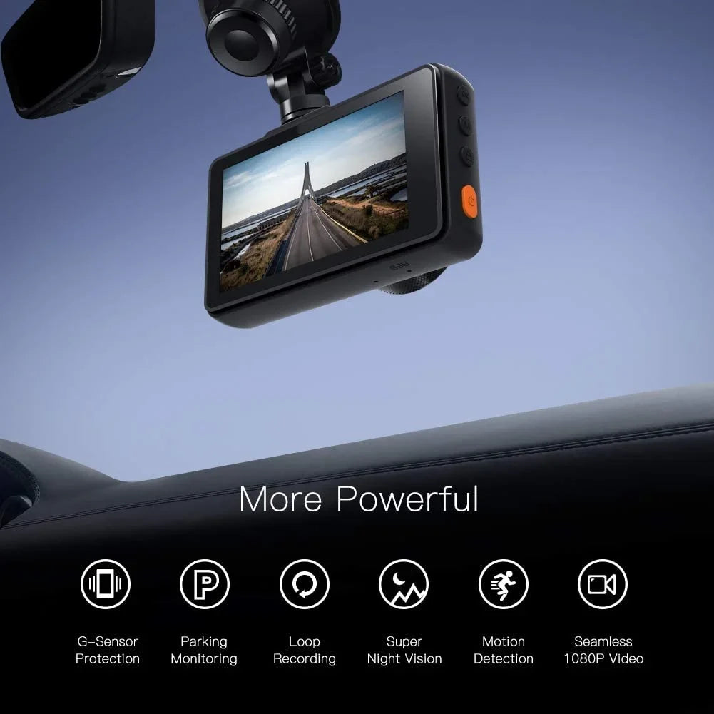 C450 FHD APEMAN Black Angle Cam Screen, Parking Monitor, 170° Camera 1080P 3" Dash Car Wide