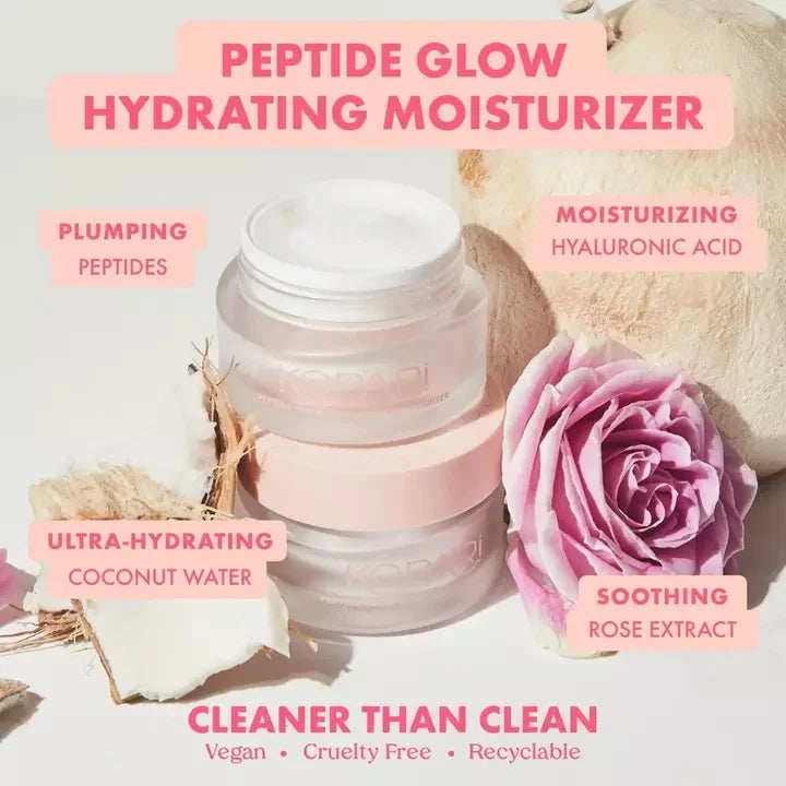 Peptide Anti Fine Glow Lines Face Supports Cruelty Aging, Fl Kopari Collagen, Moisturizer, 1.7 Free, Boosts Cream Hydrating Oz Wrinkles, Moisturizing Lightweight Lotion, Vegan, Smooth Helps Face and