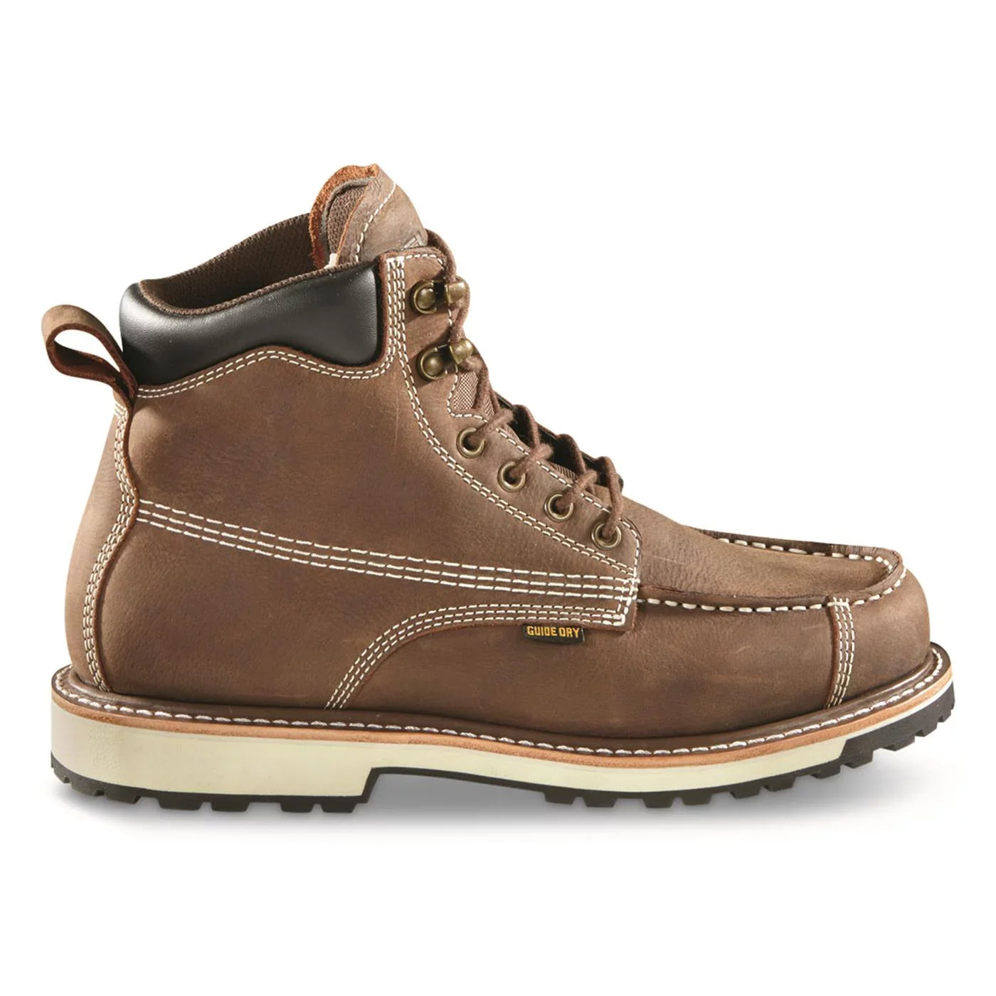 Guide Work Rugged Pull-On Boots Leather Moisture Timber Mens Gear Insoles, Waterproof Boot Shoes, Ankle Wicking Chukka