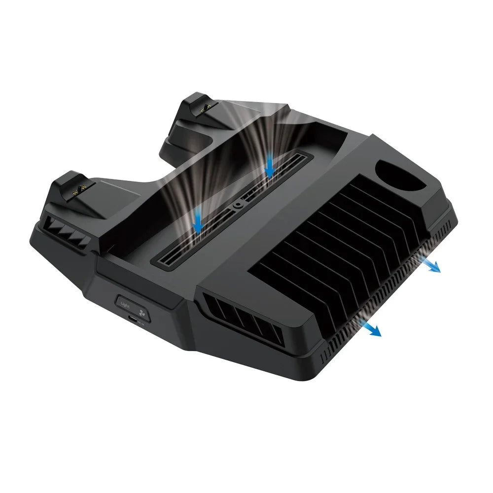 PlayStation Digital 5 Console-Black and Charging, Storage, Multi-Functional Cooling for Disc Cooling and Dock with Versions Fan Stand and Charging Disc Enhanced Base PS5 -
