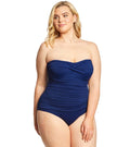 Bandeau One-Piece Lauren 16W Plus Swimsuit Women Size Navy Ralph Twist