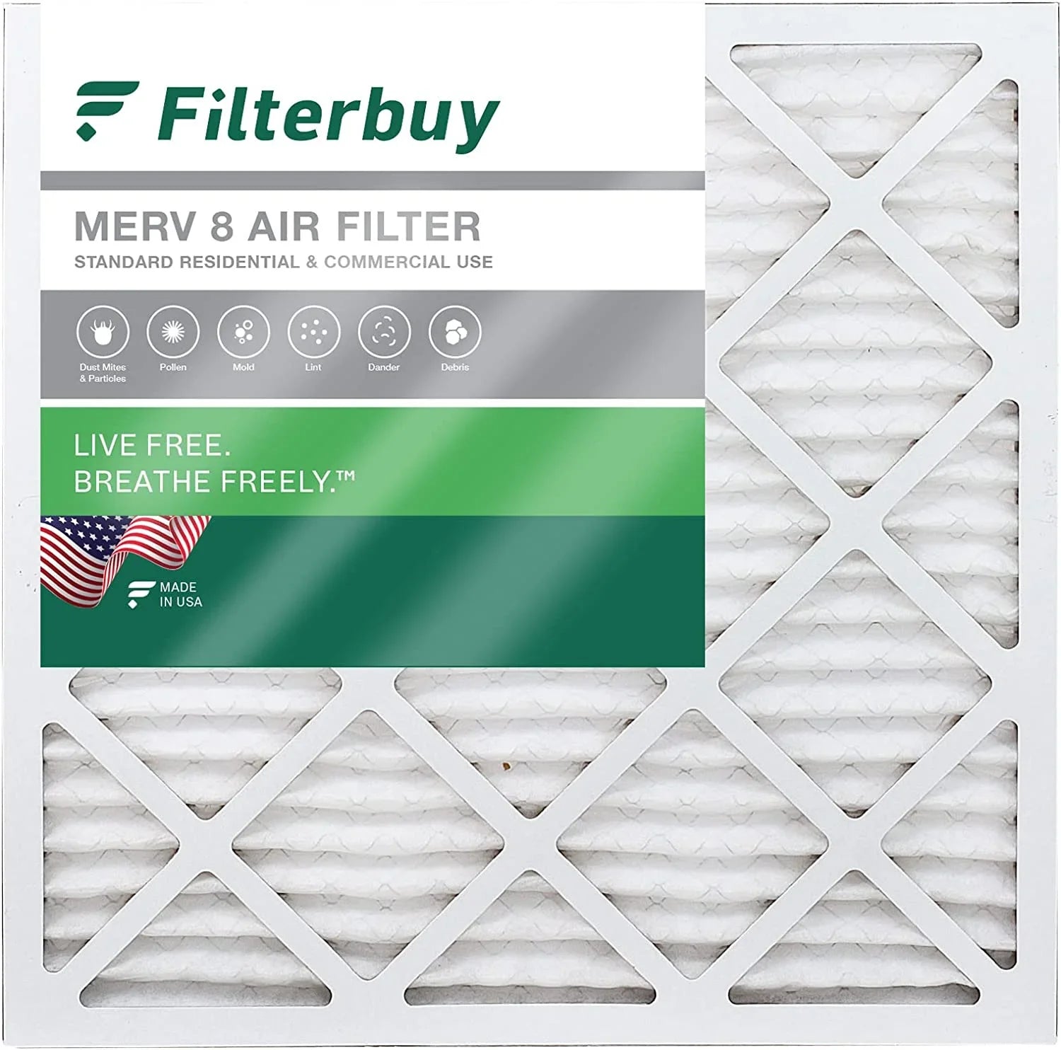 AC Filters 24x24x4 Pleated 8 (1-Pack) Filterbuy Air MERV HVAC Furnace