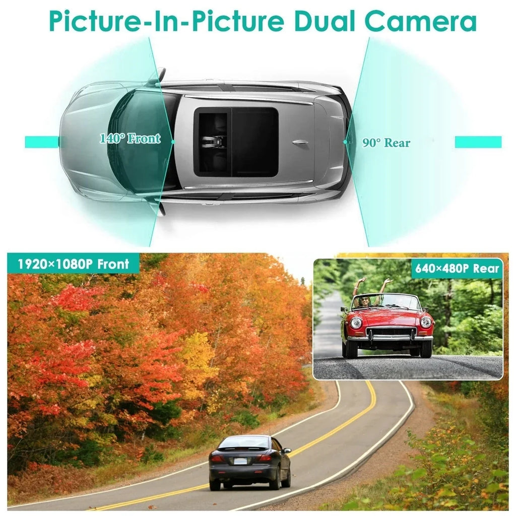DVR 4.3in with in Picture Camcorder Car Camera Cam 140 Recording Motion Dash Camera Detection Loop Angle Recorder 1080P