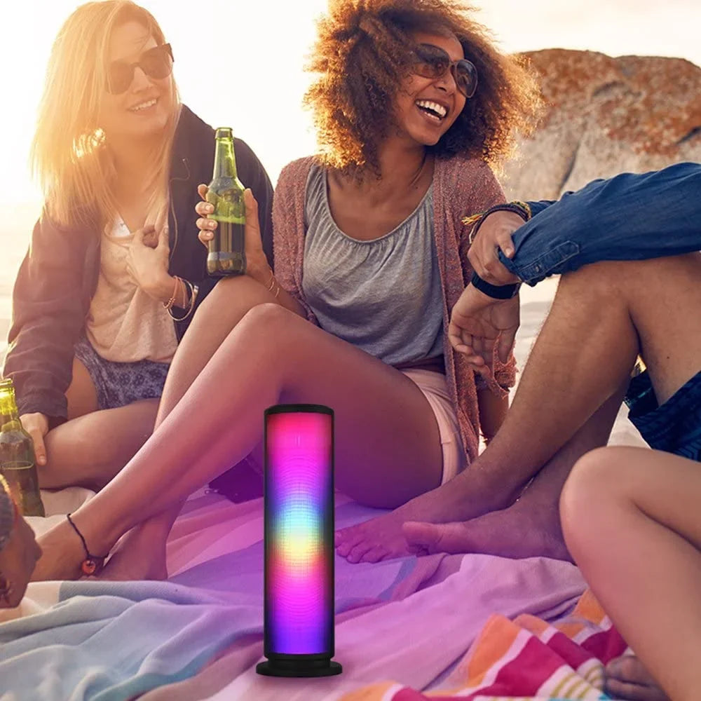 Party Tower Speaker with Portable Color Changing Lights, Outdoor Pulsating Speaker