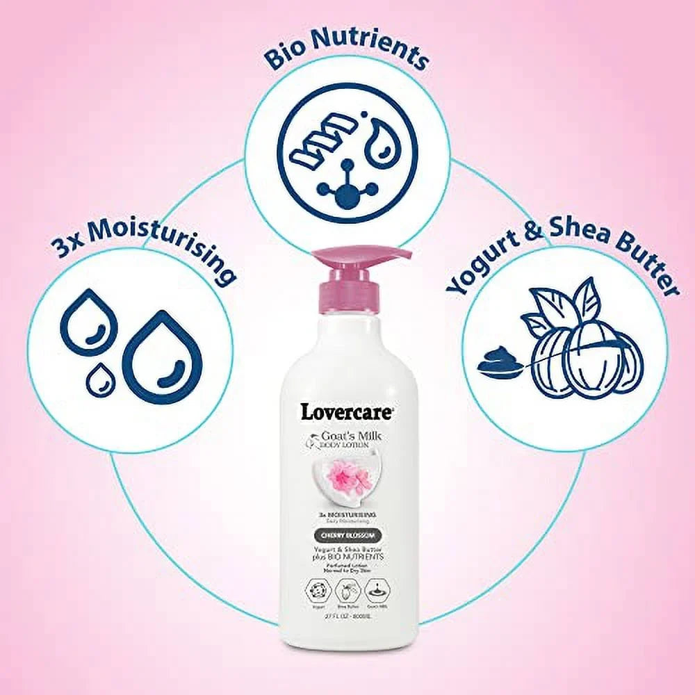 Dry Body 27.05oz Blossom Cherry Milk for 2-PACK (800ml) Skin Lovercare - Lotion Goat